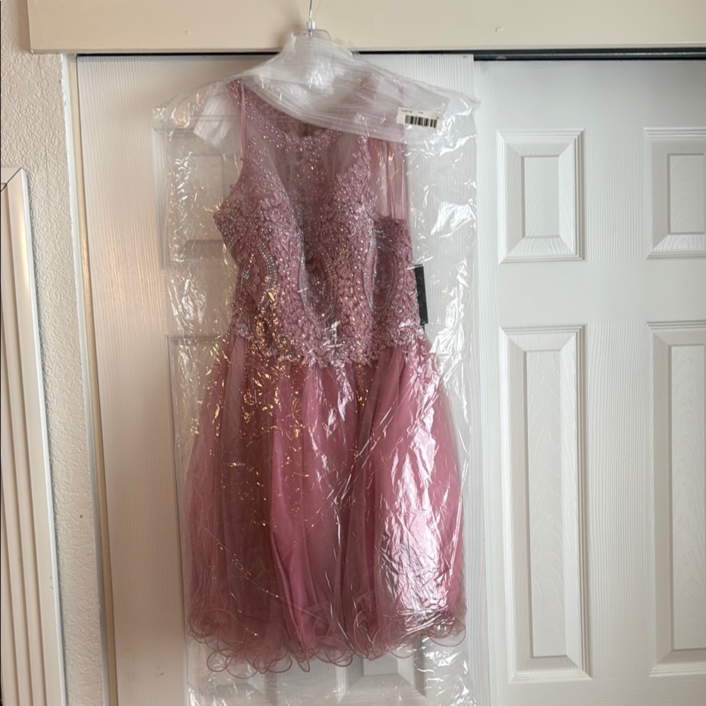 Pink Sequin Sleeveless Dress